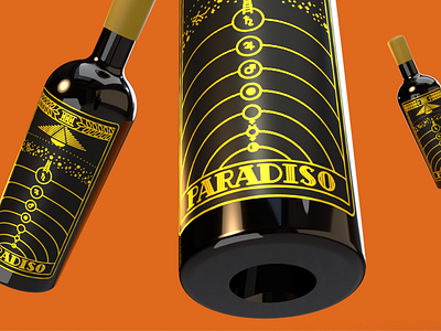 Paradiso Wine Label alcohol beer box dark designer esoteric expensive heaven horoscope illustration limited lines luxury packaging planets tarot wine witch zodiac