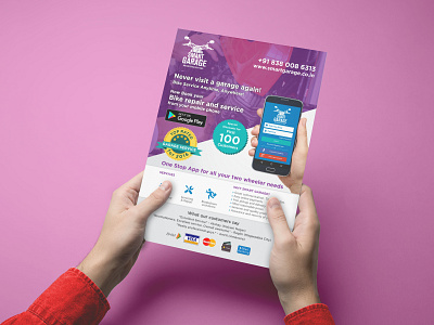 Mobile App Promotional Flyer app promotion branding design flyer flyer design garage graphicdesign mobile app smart garage