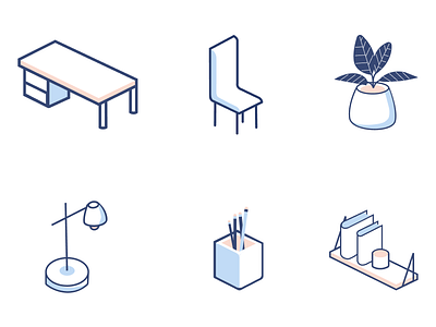 Office isometric icons