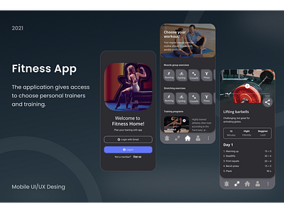 Fitness App app design education figma fitness ios mobile sport training ui ux