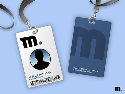 ID card myles m branding id card design identity branding logo vector