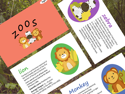 a page of a zoo for children app design graphic design illustration ui vector web
