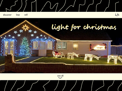 minimalist website for sale and purchase of Christmas lights design graphic design illustration ui vector web