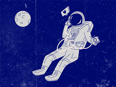 Astronaut astronaut illustration phone retro space