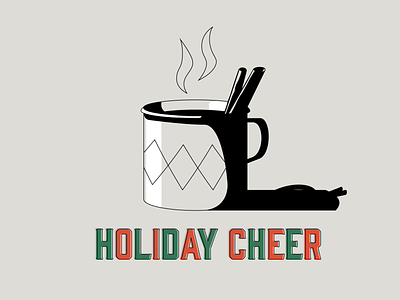 Merry Christmas cheer christmas drink holiday hygge illustration minimal mug mulled wine winter