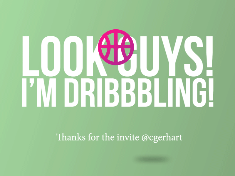 I'm Dribbbling! bouncy debut dribbble green pink