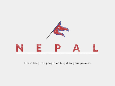 Nepal flag garamond lato nepal postcard print