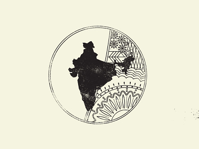 India india line art stamp