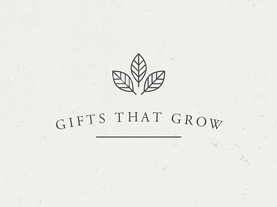 Gifts That Grow badge garamond icon leaf line title