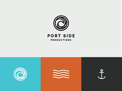 Port Side Logo aperture branding film icon logo nautical wave