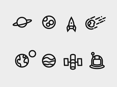 Space things icon planet space