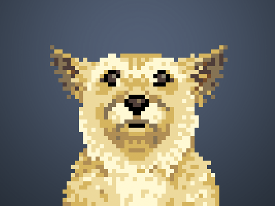 Dot WIP dog pixel art pixels portrait