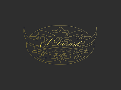 Rancho El Dorado design fine gold grey lettering logo logotype mexico ornamental ranch