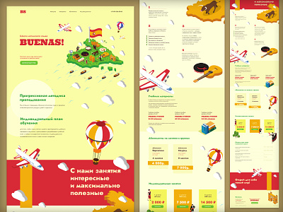 Spanish language school, landing page concept design landing page spanish language school ui web design website design