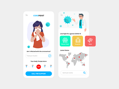 CoroPoint appdesign apps branding business coronavirus corporate covit 19 illustration rescue support uiux