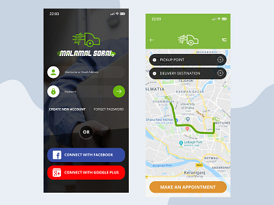 Malamal Sorai - A Transport App appdesign business corporate green malamal sorai ui ux