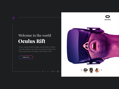 Oculus Rift VR Landing Page