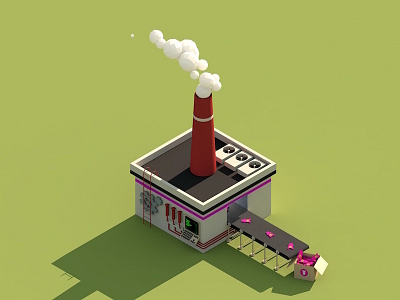Toy Factory 3d infographics isometric