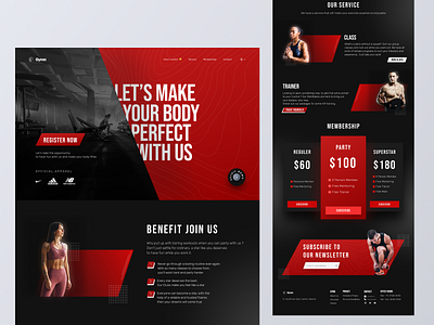 Gymn - Fitness Landing Page branding clean cleandesign fitness gym landingpage minimalis ui ux web web design webdesign
