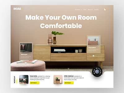 IKIAE - Furniture Hero Landingpage agency app architecture branding design eksterior furniture interior landing page landingpage ui ux