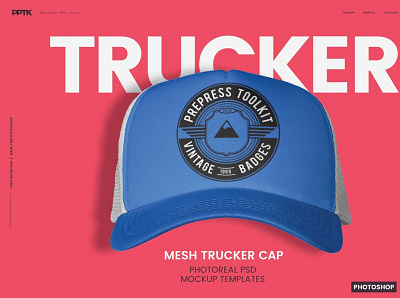 Trucker Cap Photoshop Template animation branding design graphic design illustration illustrator minimal typography vector website