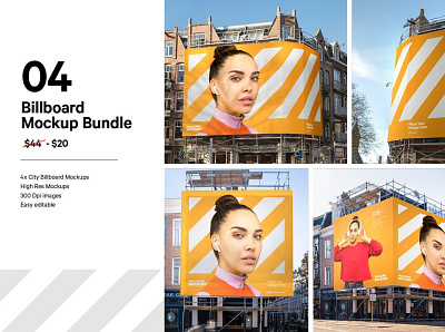 4x Billboard Construction Mockups animation app design flat icon illustrator logo minimal ui ux web