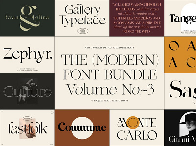 The Modern Font Bundle Vol.3 animation branding design graphic design icon illustration illustrator logo minimal typography