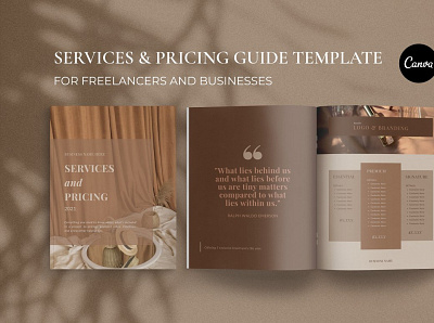 Services and Pricing Guide | Canva animation branding design graphic design icon illustration illustrator typography ux vector