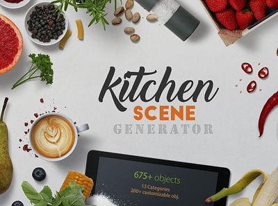 Kitchen Scene Generator animation app branding graphic design icon illustration illustrator logo minimal vector