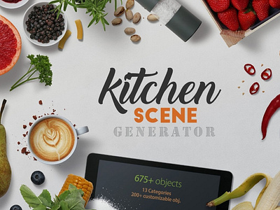 Kitchen Scene Generator animation app branding graphic design icon illustration illustrator logo minimal vector