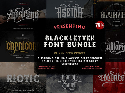 Blackletter Font Bundle animation branding clean design flat graphic design illustration logo typography ui website