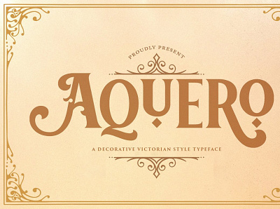 Aquero - Victorian Style Font animation app branding graphic design icon illustrator logo minimal typography ui