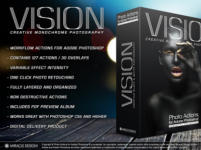 Actions for Photoshop / VISION app branding design flat icon illustrator minimal ui ux web website