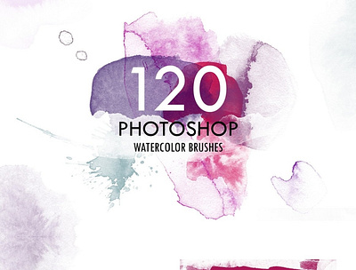 120 Watercolor PS Brushes app design flat icon illustration illustrator logo minimal typography ui ux web