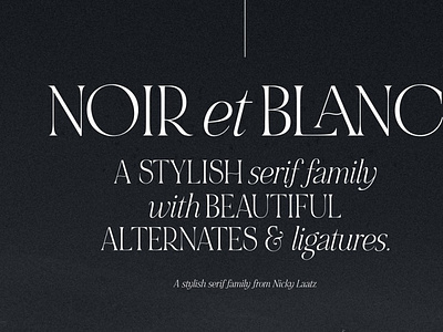 NOIR et BLANC Stylish Serif