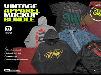 Vintage Apparel Mockup Bundle