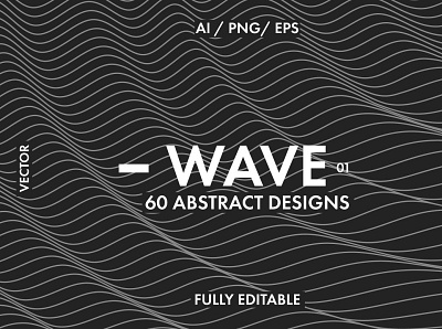 WAVE 01 - 60 Linear Vector Designs animation app branding design graphic design icon illustration illustrator minimal typography vector