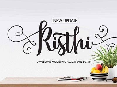 Risthi Script animation branding design graphic design illustration illustrator logo minimal typography vector