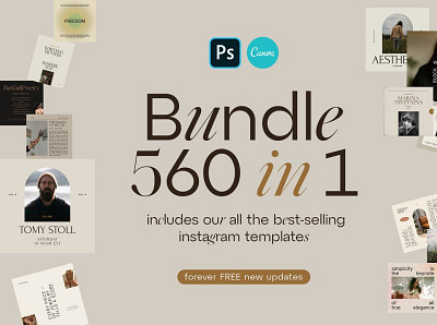 Instagram BUNDLE - Canva & PS branding design graphic design icon illustration illustrator logo minimal typography ui