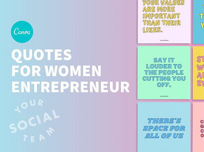 Instagram Quotes Women Entrepreneurs animation app branding graphic design illustrator logo minimal typography ui vector