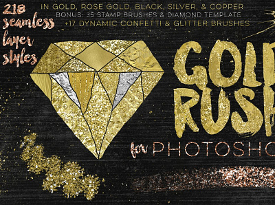 Gold Rush For Photoshop animation branding clean design graphic design illustration illustrator minimal typography vector