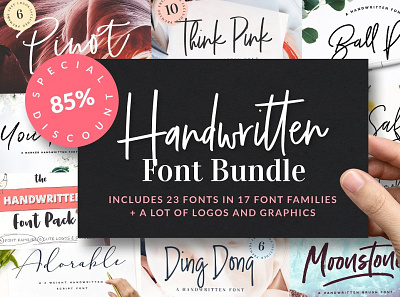 Handwritten Font Bundle is back! animation app branding design graphic design illustration illustrator typography ui vector