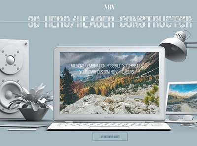 3D Hero/Header Constructor animation branding design graphic design icon illustration illustrator typography vector website