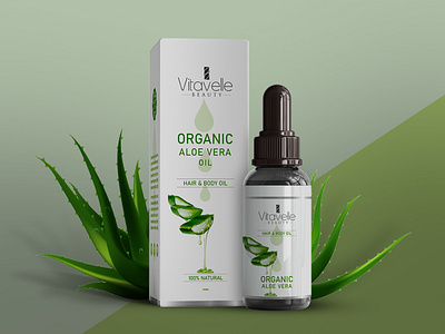 Aloe Vera oil label and packaging design