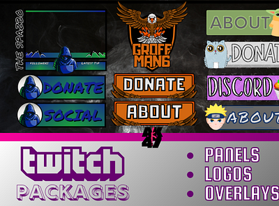 Twitch Packages fiverr logo overlay panels streamer