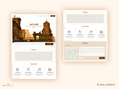 Travel Website Design branding illustration travel ui