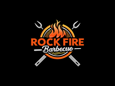 rock fire bar logo barbecue logo bbq logo chicken logo fire logo food logo grill chicken logo grill logo restaurant logo