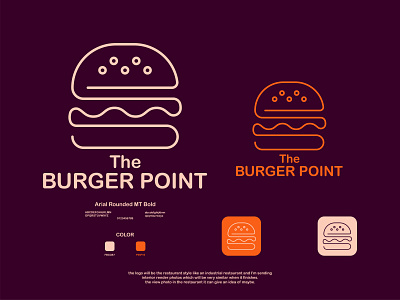 The BURGER POINT brand logo branding branding logo burger burger logo clean logo creative logo fastfood logo flat burger flat logo food logo logo logo design minimalist logo modern logo restaurant logo simple logo