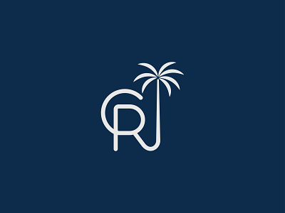 CRJ minimal letter logo brand design brand identity brand mark branding crj logo letter logo logo mark logodesign minimal logo minimalist modern organic palm tree simple