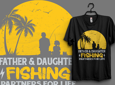 Father & Daughter Fishing T-shirt Design ather daughter fishing design fishing fishing tshirt illustration tshirt